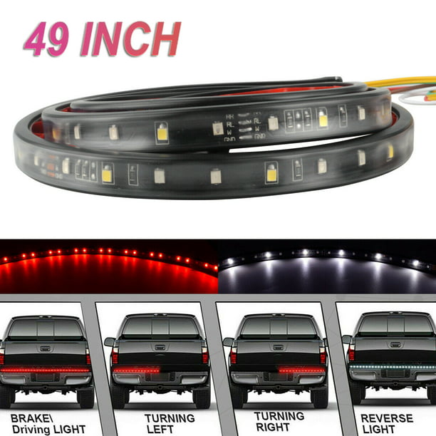 Kingshowstar 49 Inches Led Tailgate Light Bar 360 Red and 108 White LED Scanning tailgate light Strip Running Turn Signal Brake Reverse Tail Lights for Pickup Trailer SUV RV VAN Jeep Car 